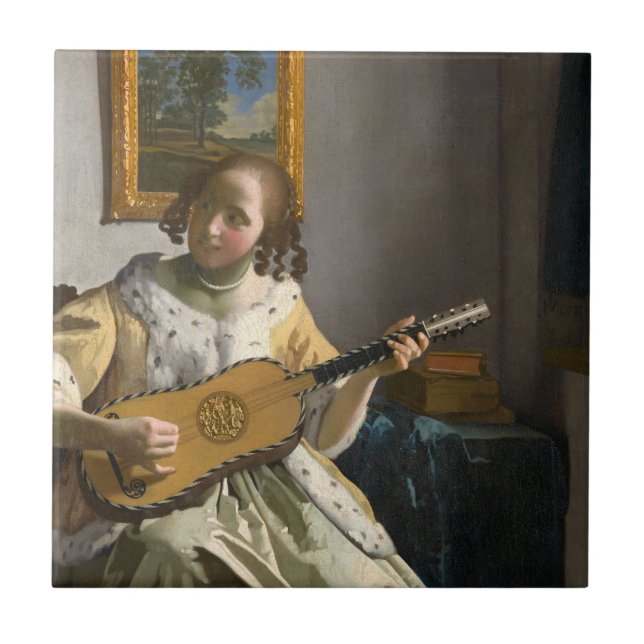Johannes Vermeer - Guitar Player Kakelplatta (Framsidan)