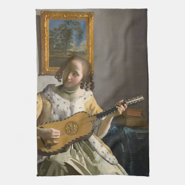 Johannes Vermeer - Guitar Player Kökshandduk (Vertikal)