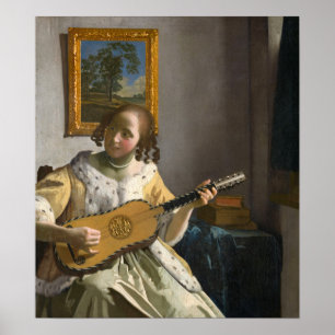 Johannes Vermeer - Guitar Player Poster