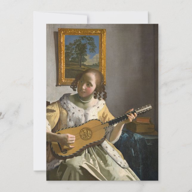 Johannes Vermeer - Guitar Player Tack Kort (Framsida)