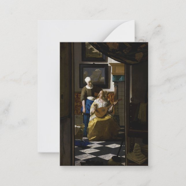 Johannes Vermeer - Kärlek Brev Anteckningskort (Framsida)