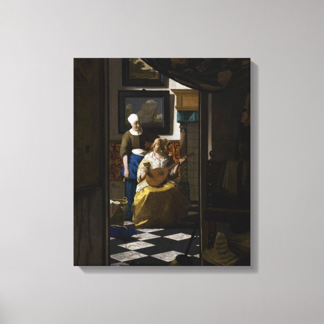 Johannes Vermeer - Kärlek Brev Canvastryck (Framsida)