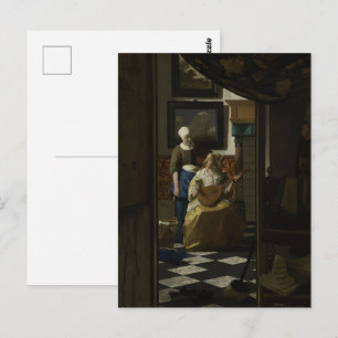 Johannes Vermeer - Kärlek Brev Fine Art Vykort
