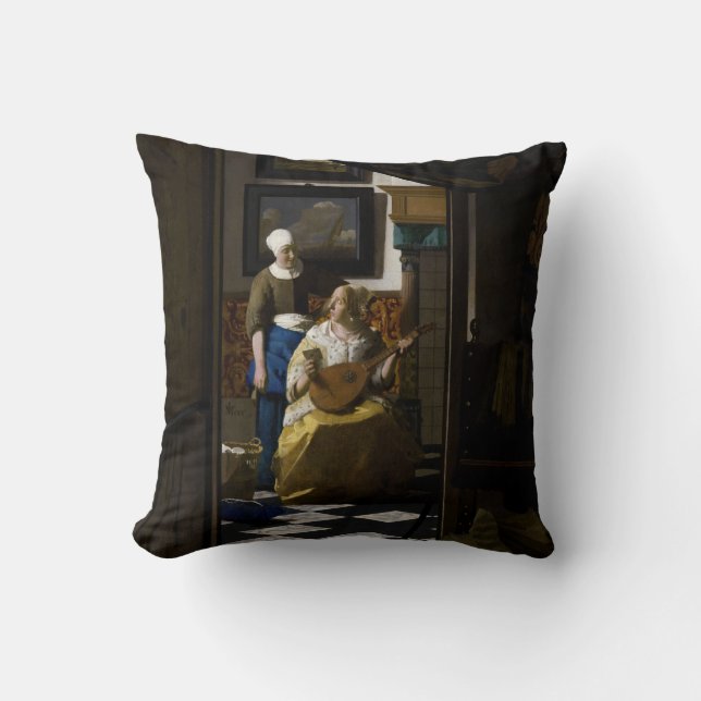 Johannes Vermeer - Kärlek Brev Kudde (Framsida)