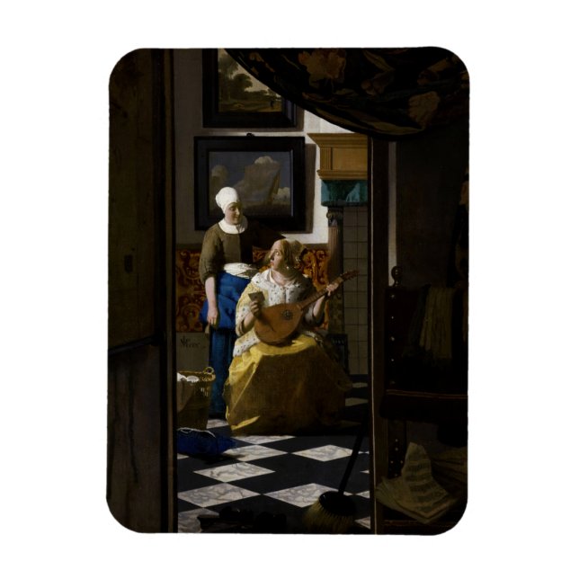Johannes Vermeer - Kärlek Brev Magnet (Vertikal)