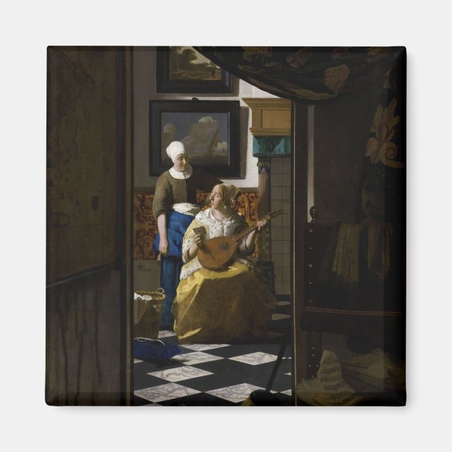 Johannes Vermeer - Kärlek Brev Magnet (Framsidan)
