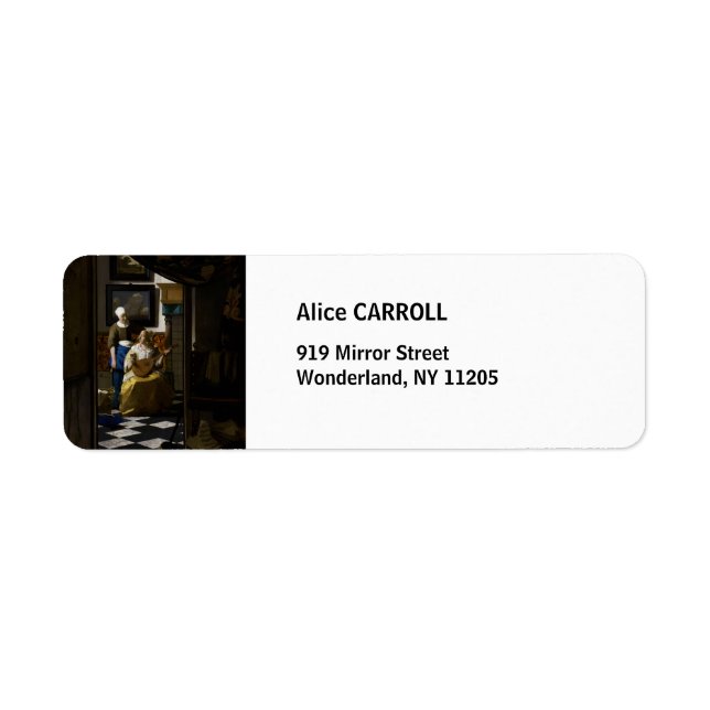 Johannes Vermeer - Kärlek Brev Returadress Etikett (Framsidan)