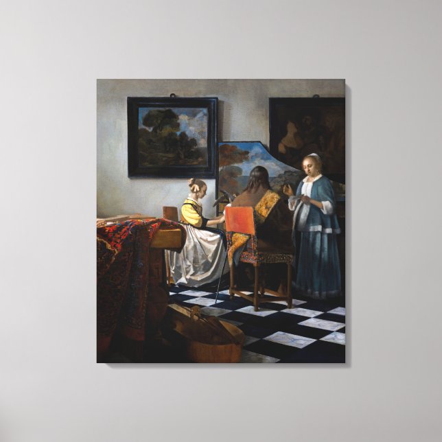 Johannes Vermeer - Konserten Canvastryck (Framsida)