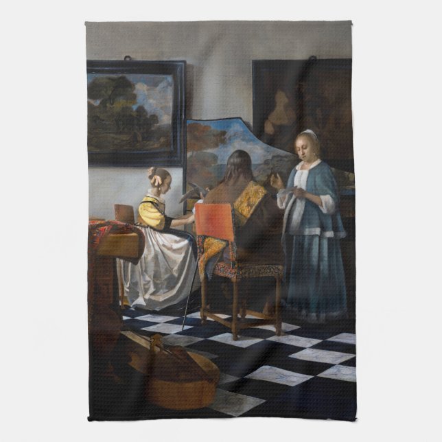 Johannes Vermeer - Konserten Kökshandduk (Vertikal)