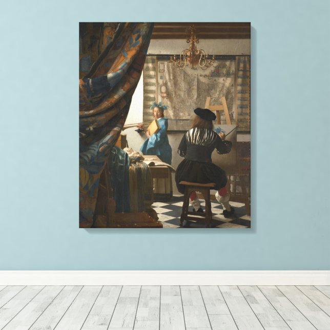 Johannes Vermeer, konsten av målning Canvastryck (Insitu (trägolv))