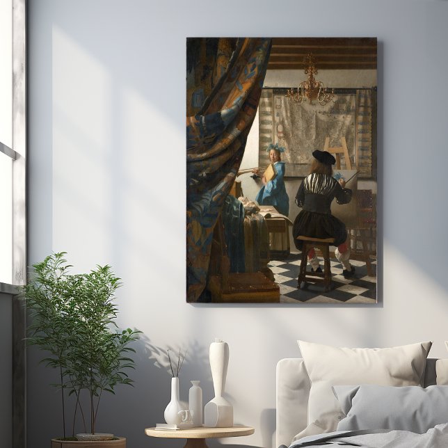 Johannes Vermeer, konsten av målning Fototryck (Skapare uppladdad)