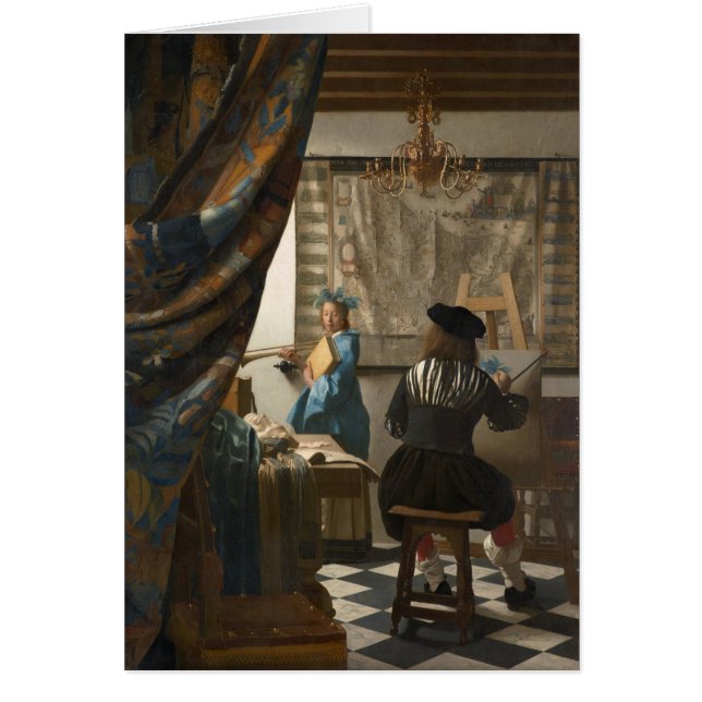 Johannes Vermeer, konsten av målning OBS Kort (Framsidan)