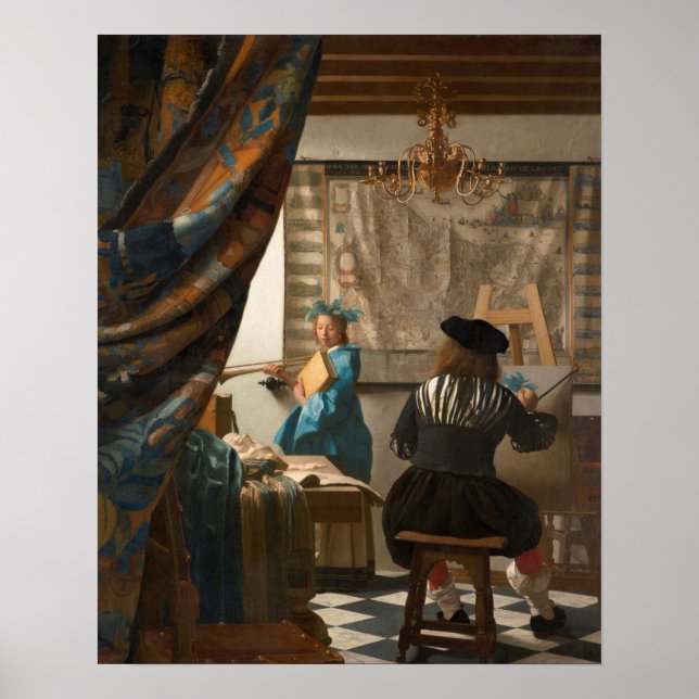 Johannes Vermeer - Konsten för målning Poster (Framsidan)