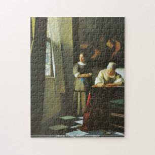 Johannes Vermeer - kvinna med budbärare Pussel