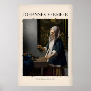 Johannes Vermeer Kvinna med våg662 Holländska Poster