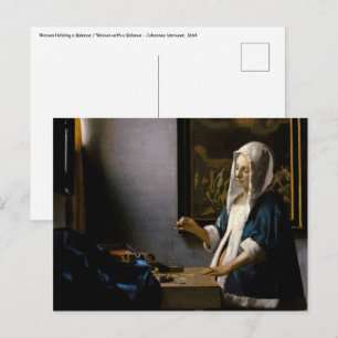 Johannes Vermeer - Kvinna med våg Vykort
