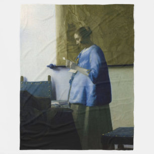 Johannes Vermeer - Kvinnor i blå läsning i Brev Fleecefilt