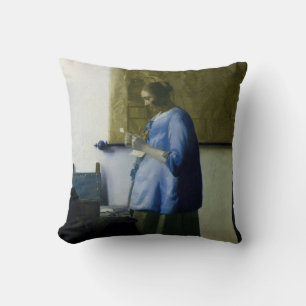Johannes Vermeer - Kvinnor i blå läsning i Brev Kudde