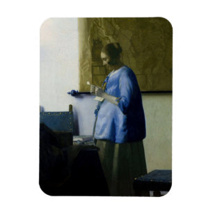 Johannes Vermeer - Kvinnor i blå läsning i Brev Magnet