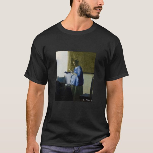 Johannes Vermeer - Kvinnor i blå läsning i Brev T Shirt (Framsida)
