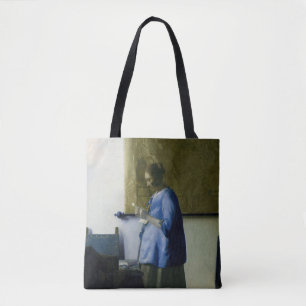 Johannes Vermeer - Kvinnor i blå läsning i Brev Tygkasse