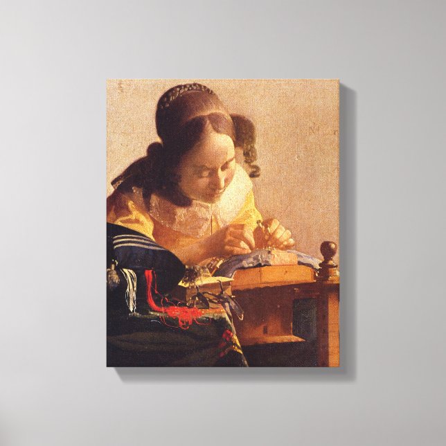 Johannes Vermeer - Lacemaker Canvastryck (Framsida)