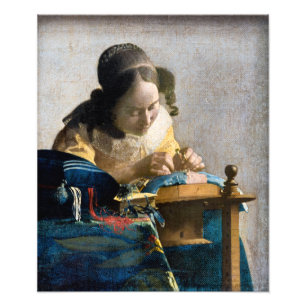 Johannes Vermeer - Lacemaker Fototryck