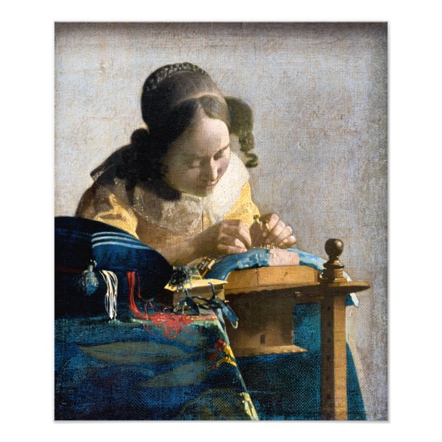 Johannes Vermeer - Lacemaker Fototryck (Framsidan)