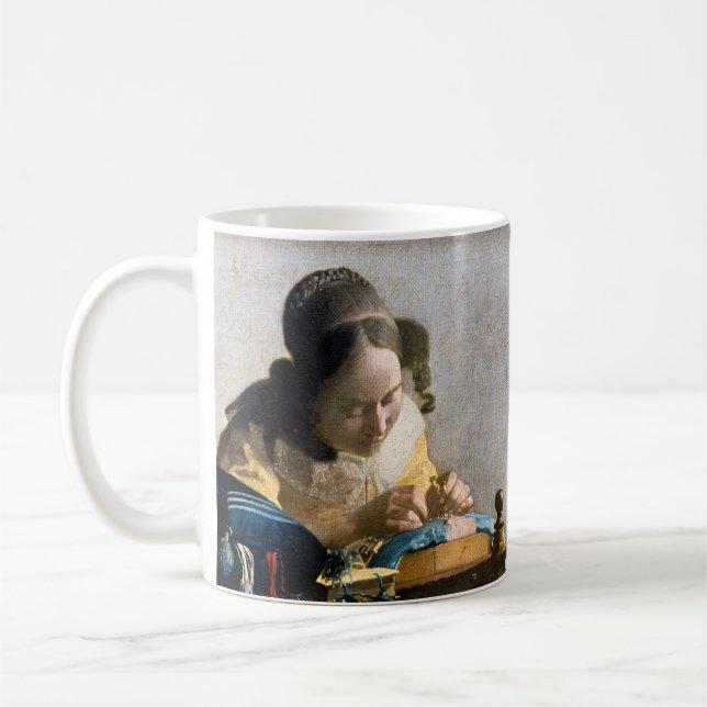 Johannes Vermeer - Lacemaker Kaffemugg (Vänster)