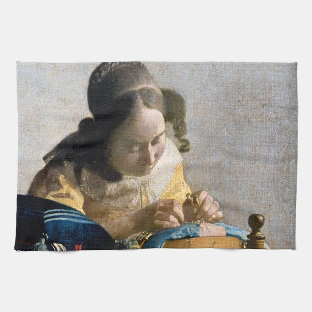 Johannes Vermeer - Lacemaker Kökshandduk (Horisontell)
