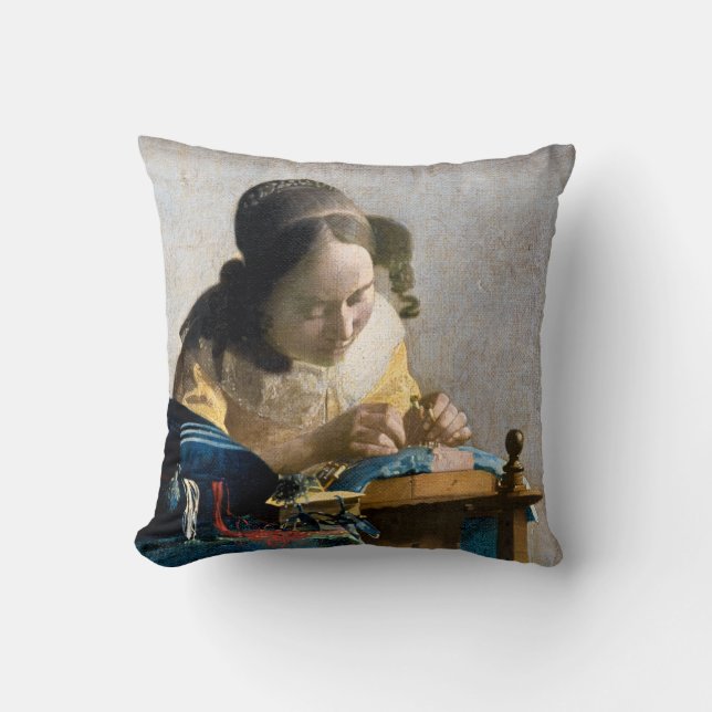Johannes Vermeer - Lacemaker Kudde (Framsida)