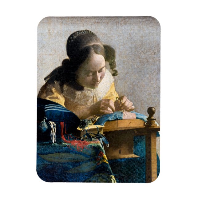 Johannes Vermeer - Lacemaker Magnet (Vertikal)