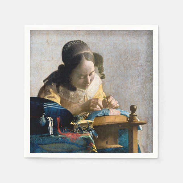 Johannes Vermeer - Lacemaker Pappersservett (Framsidan)