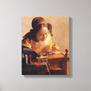 Johannes Vermeer - Lacemakeren Canvastryck
