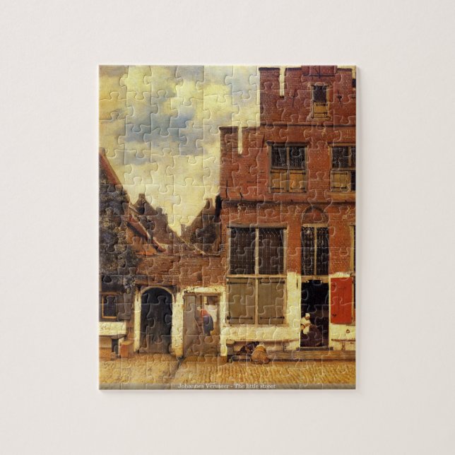 Johannes Vermeer - lite gatapussel Pussel (Vertikal)