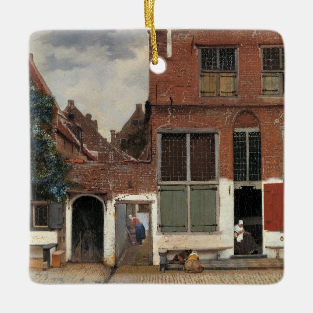 Johannes Vermeer - Little Street Julgransprydnad Keramik (Framsida)
