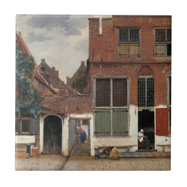 Johannes Vermeer - Little Street Kakelplatta (Framsidan)