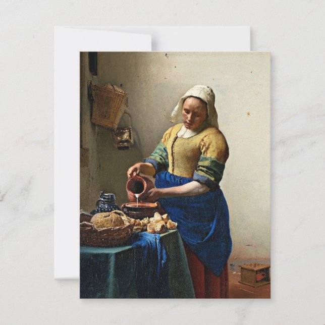 Johannes Vermeer-målning, Milkmaid Kort (Framsida)