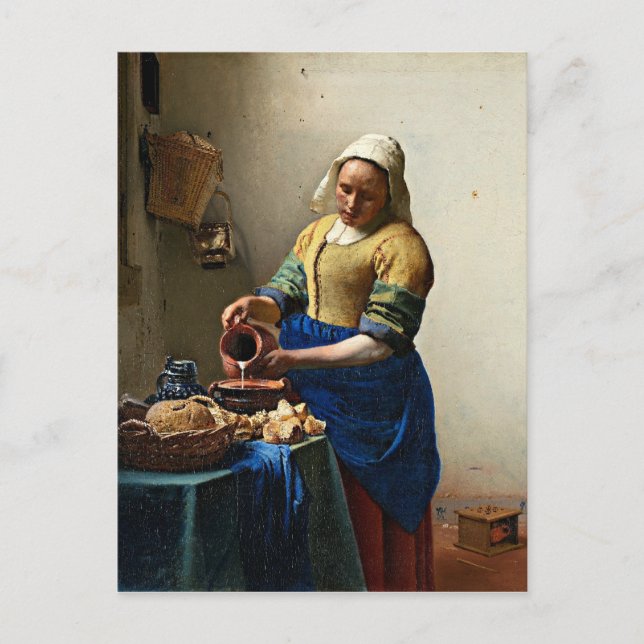 Johannes Vermeer-målning, Milkmaid Vykort (Framsida)