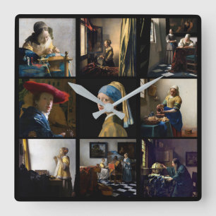Johannes Vermeer - Masterbit Grid Fyrkantig Klocka