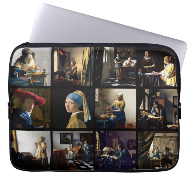 Johannes Vermeer - Masterbit Grid Laptop Fodral (Framsidan)
