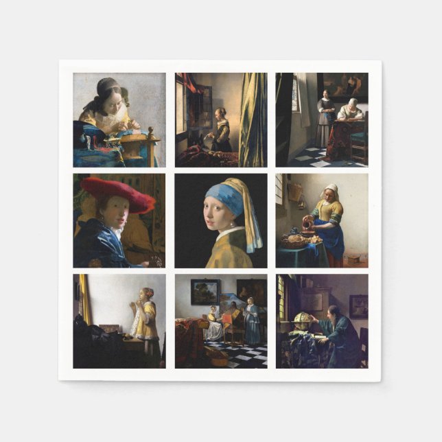 Johannes Vermeer - Masterbit Grid Pappersservett (Framsidan)