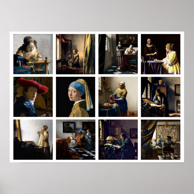 Johannes Vermeer - Masterbit Grid Poster (Framsidan)