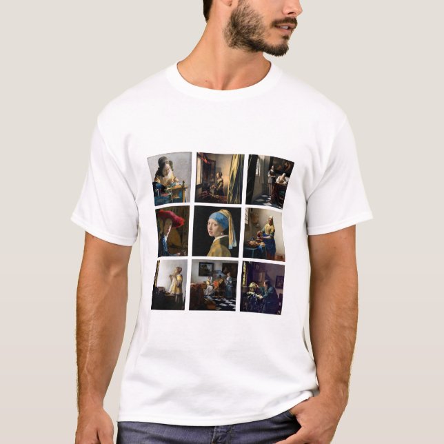 Johannes Vermeer - Masterbit Grid T Shirt (Framsida)