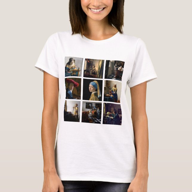 Johannes Vermeer - Masterbit Grid T Shirt (Framsida)