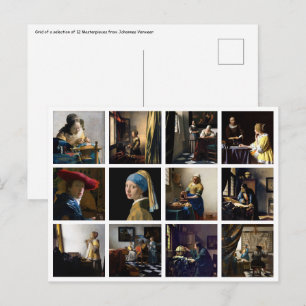 Johannes Vermeer - Masterbit Grid Vykort