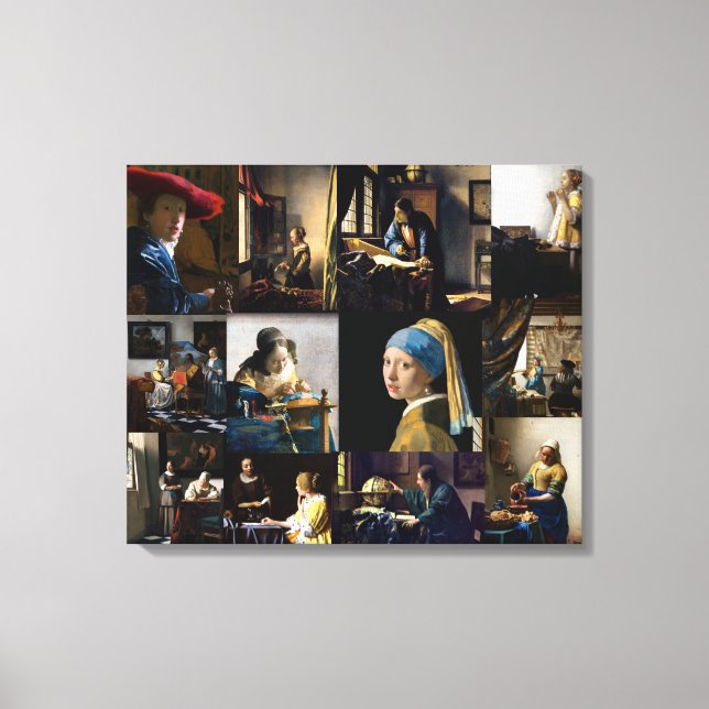 Johannes Vermeer - Masterpieces Lapptäcke Canvastryck (Framsida)