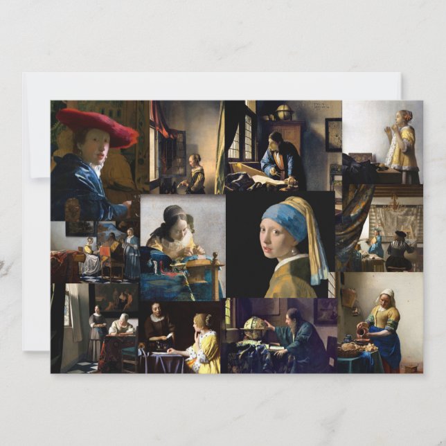 Johannes Vermeer - mästerverk - lappverk Inbjudningar (Framsida)