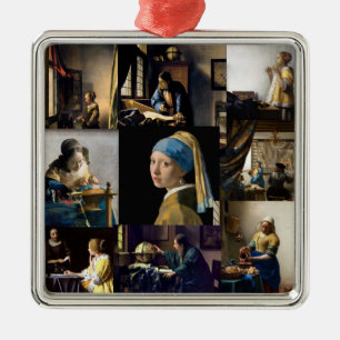 Johannes Vermeer - mästerverk - lappverk Julgransprydnad Metall