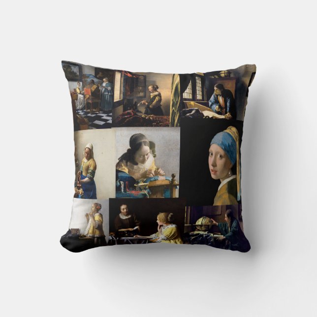 Johannes Vermeer - mästerverk - lappverk Kudde (Framsida)